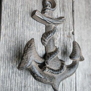 Anchor With Rope Cast Iron Wall Hook Jacket Hanger Towel Holder Hat Hook